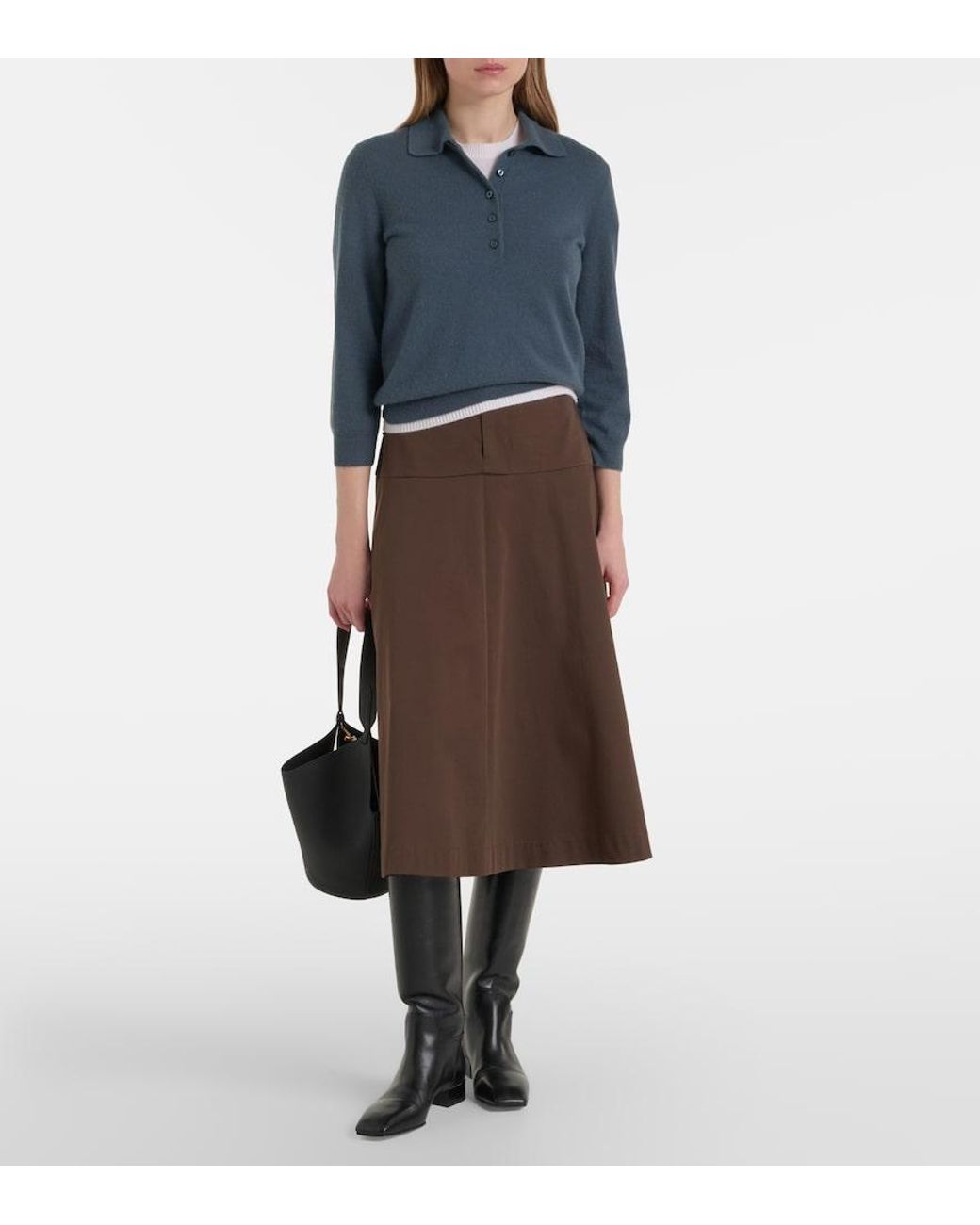Vince Brown Midirock Aus Baumwoll-Twill