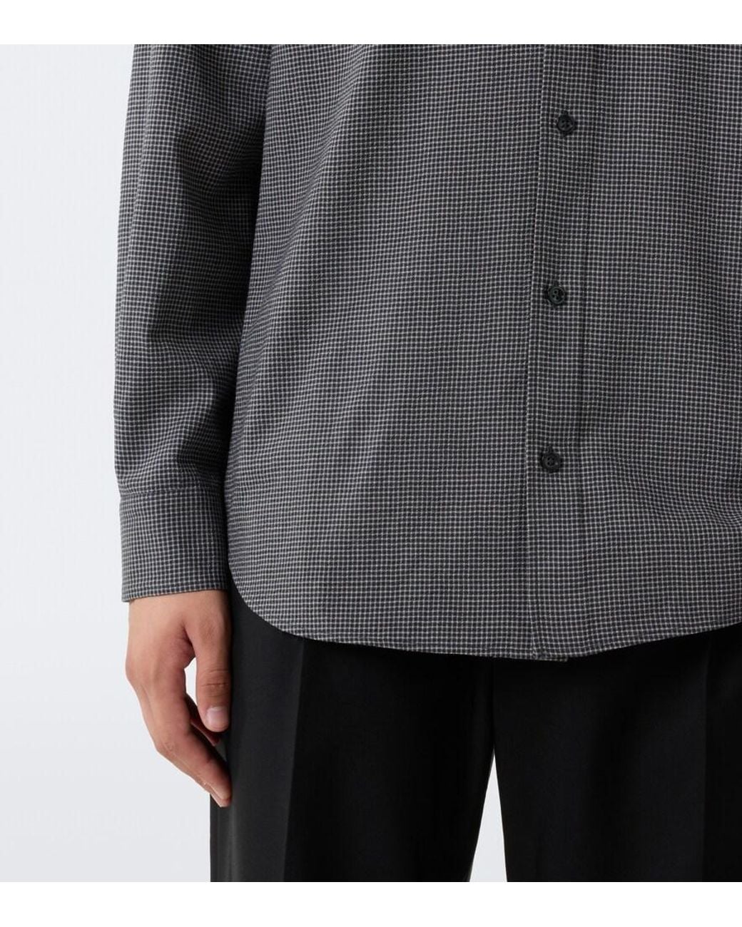 The Row Gray Victor Checked Virgin Wool Shirt for men