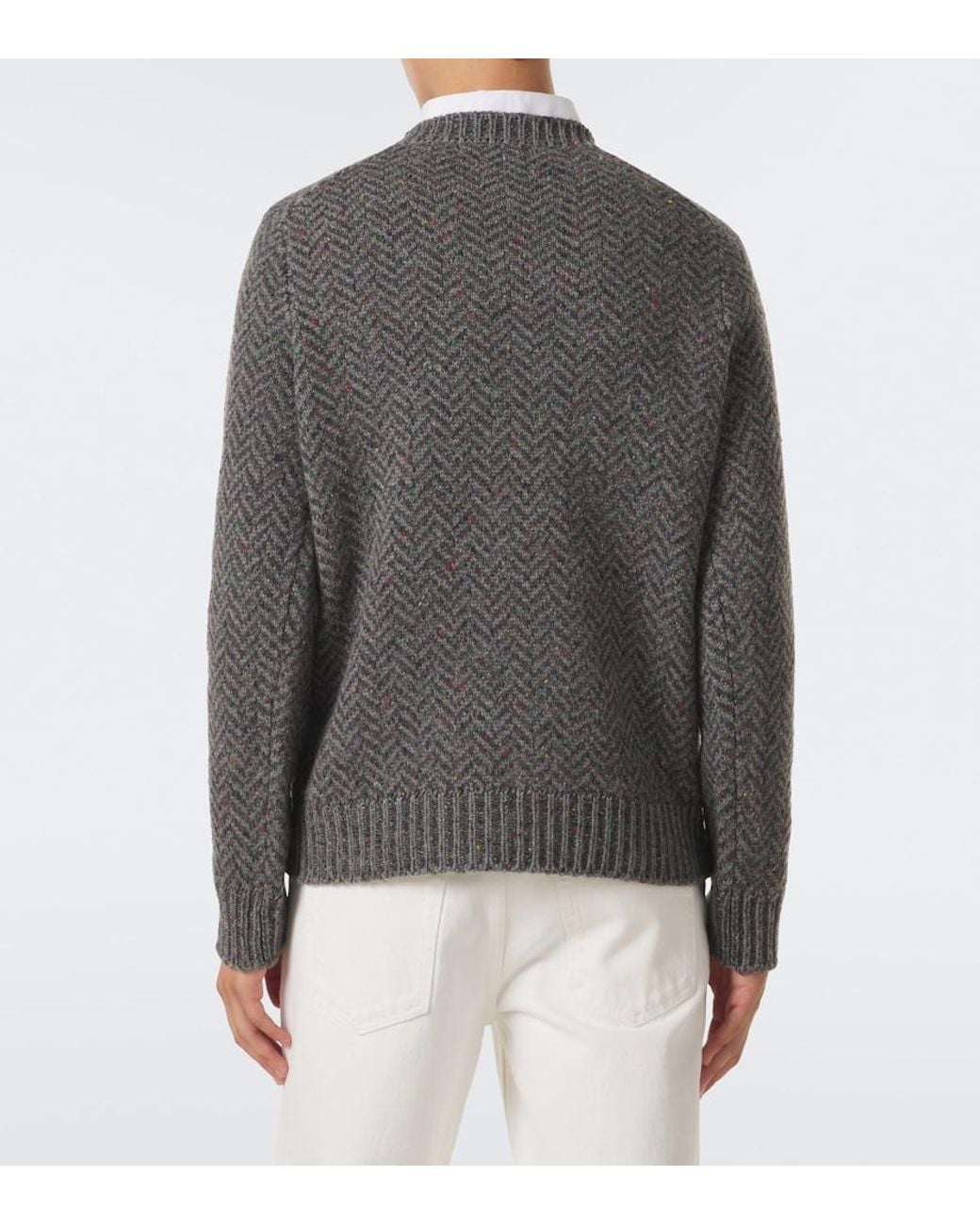 Gabriela Hearst Gray Sermo Herringbone Cashmere Sweater for men