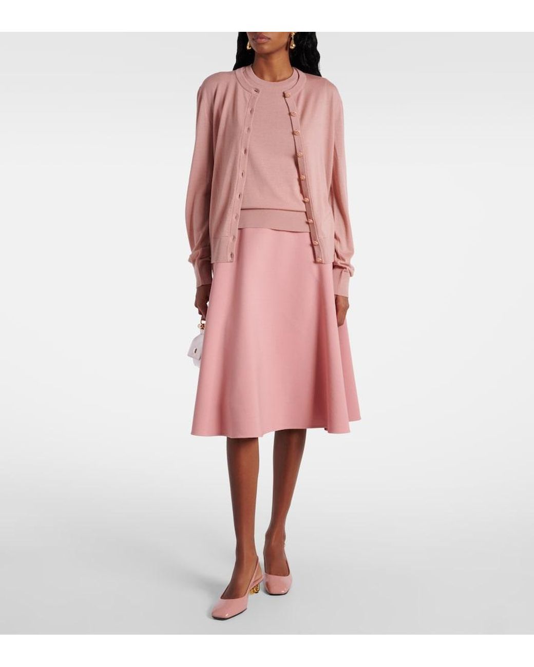 Dolce & Gabbana Pink Virgin Wool Cardigan
