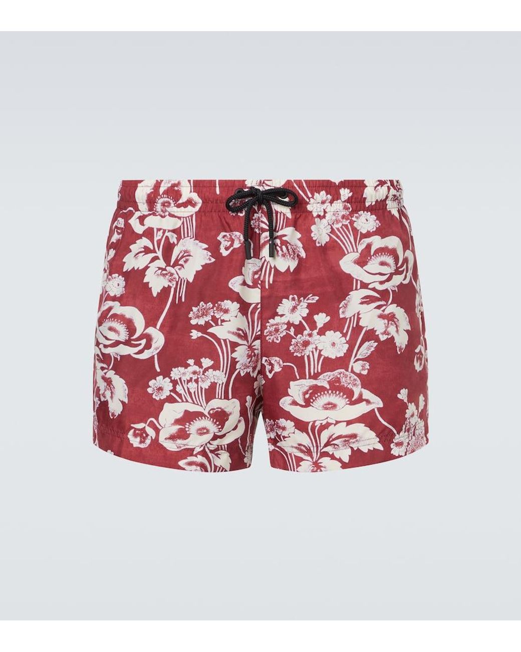 Commas Red Printed Swim Trunks for men