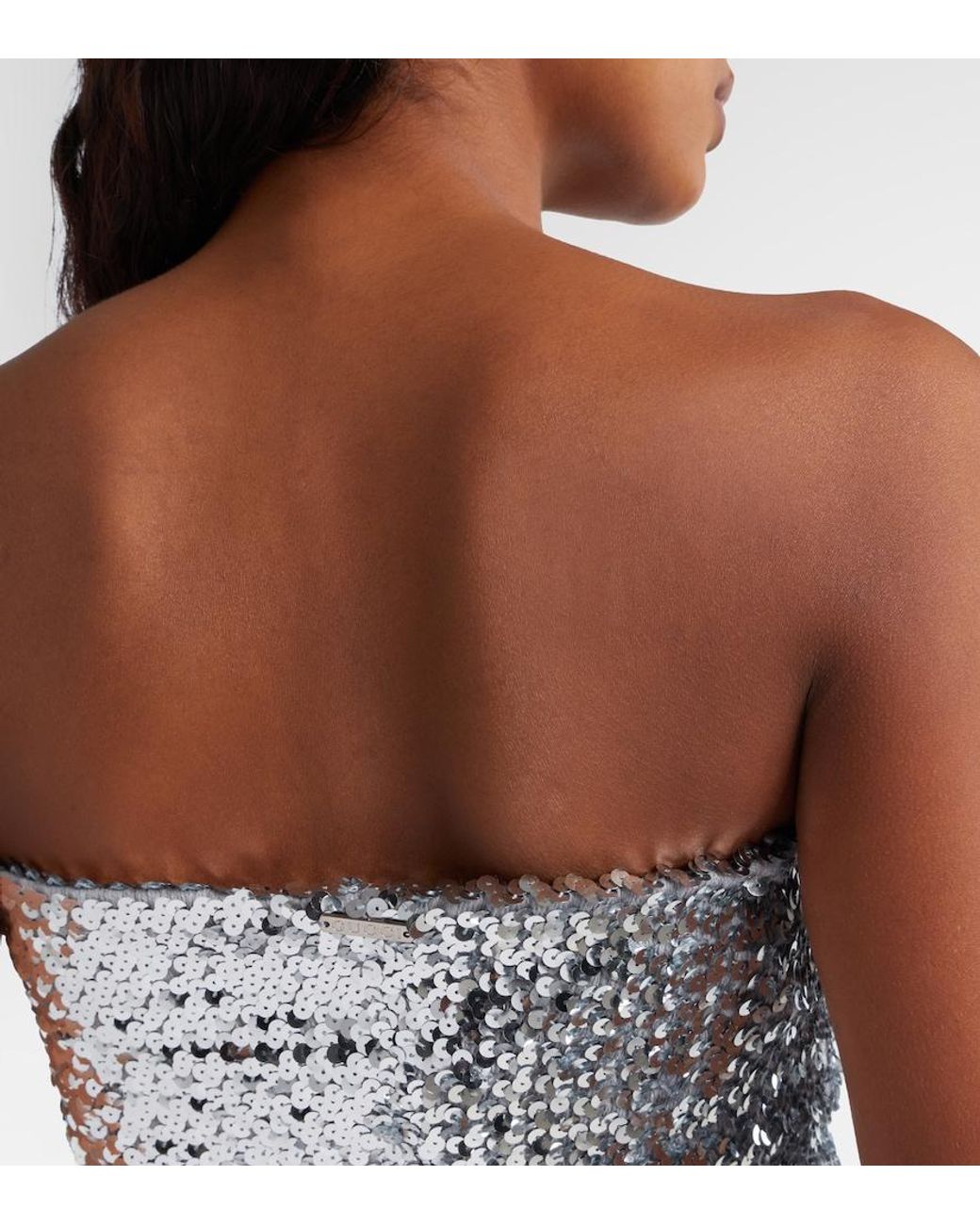 Gucci Black Sequined Strapless Minidress