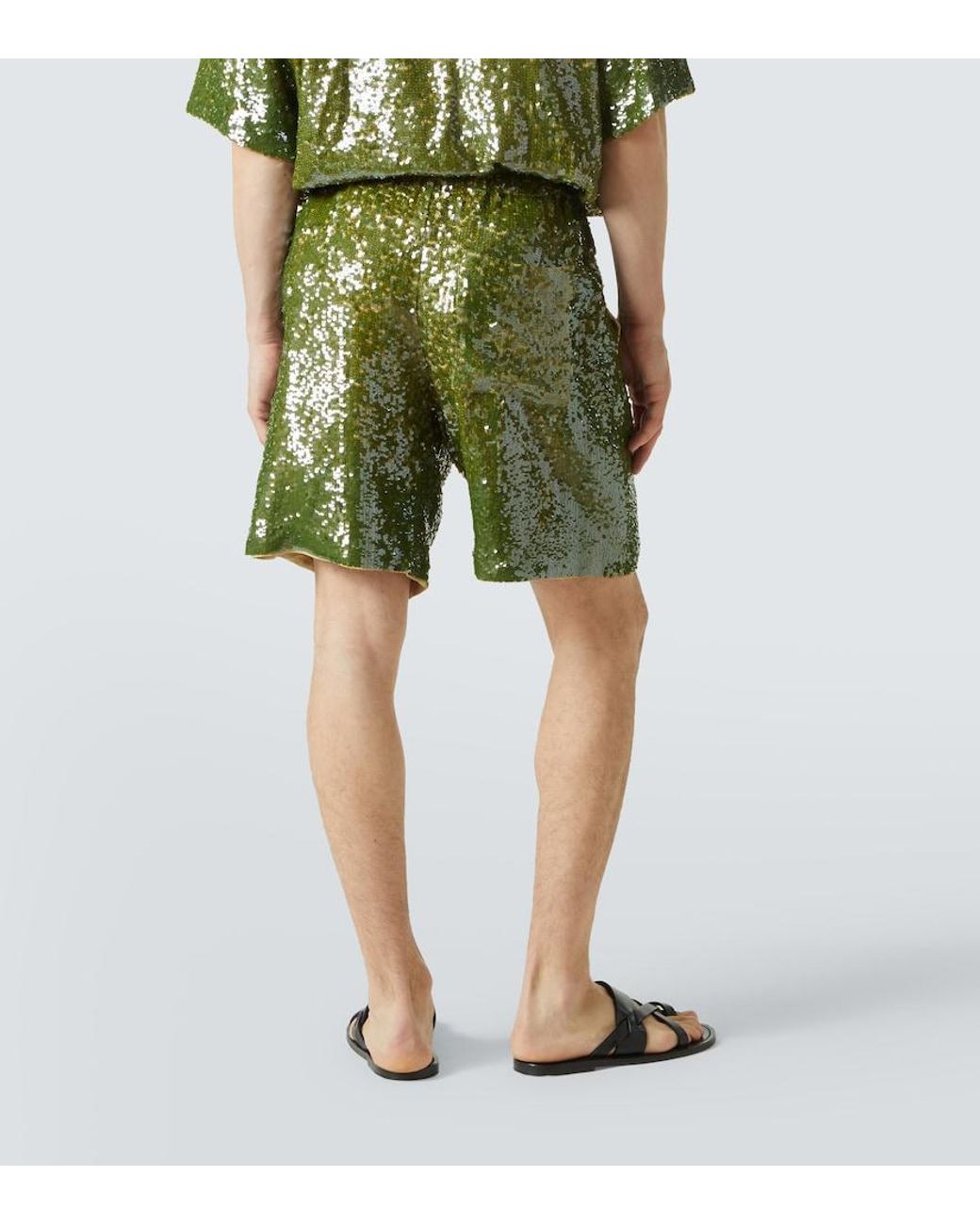 Bermuda A Sequins Dries Van Noten pour homme en coloris Green