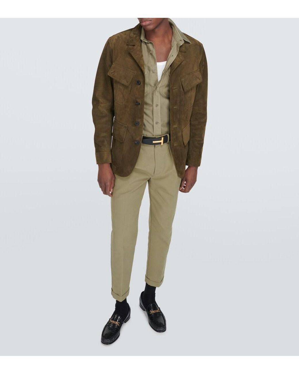Camisa De Algodon Tom Ford de hombre de color Green