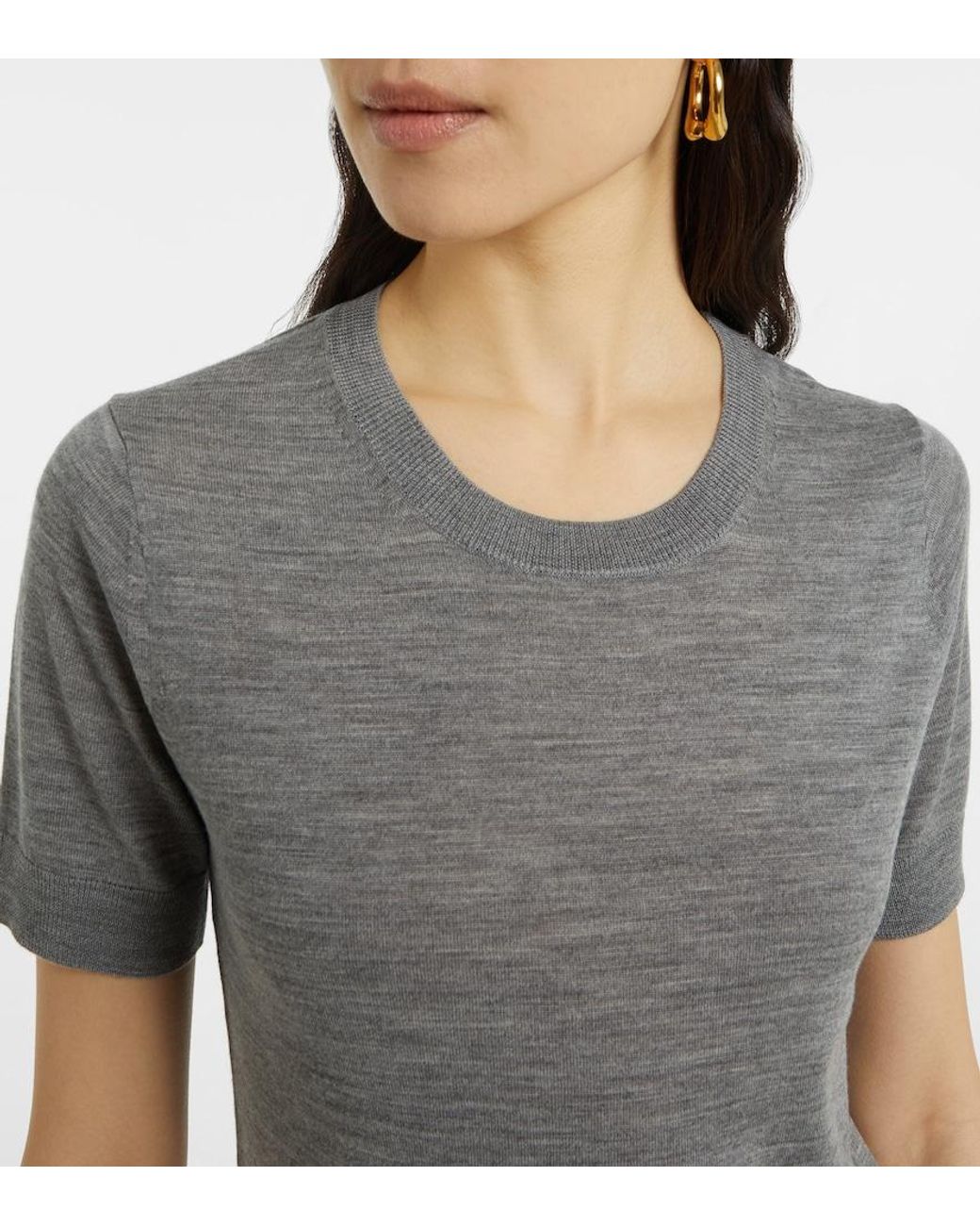 Nili Lotan Gray Leilani Wool Sweater