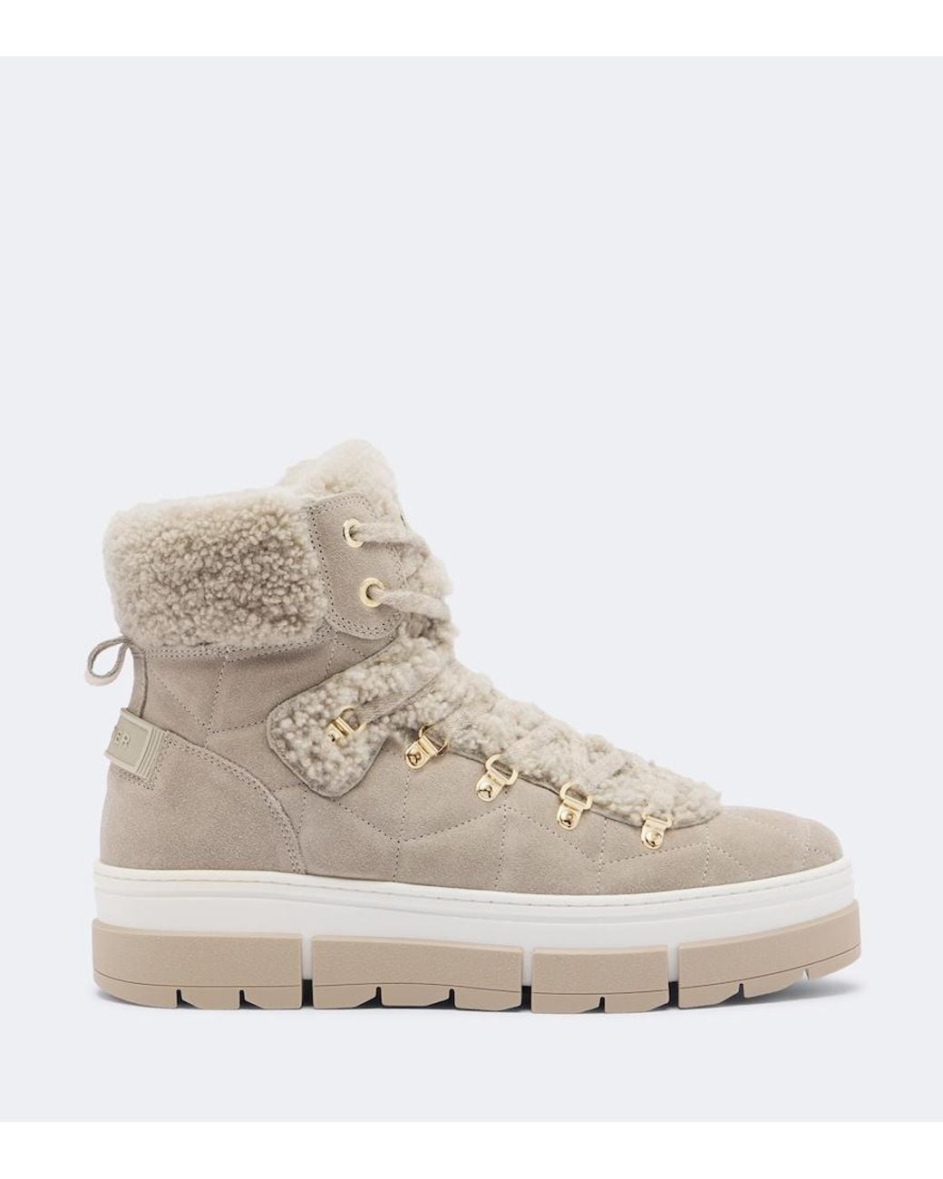 Bogner Natural Vaduz Shearling And Suede Ankle Boots