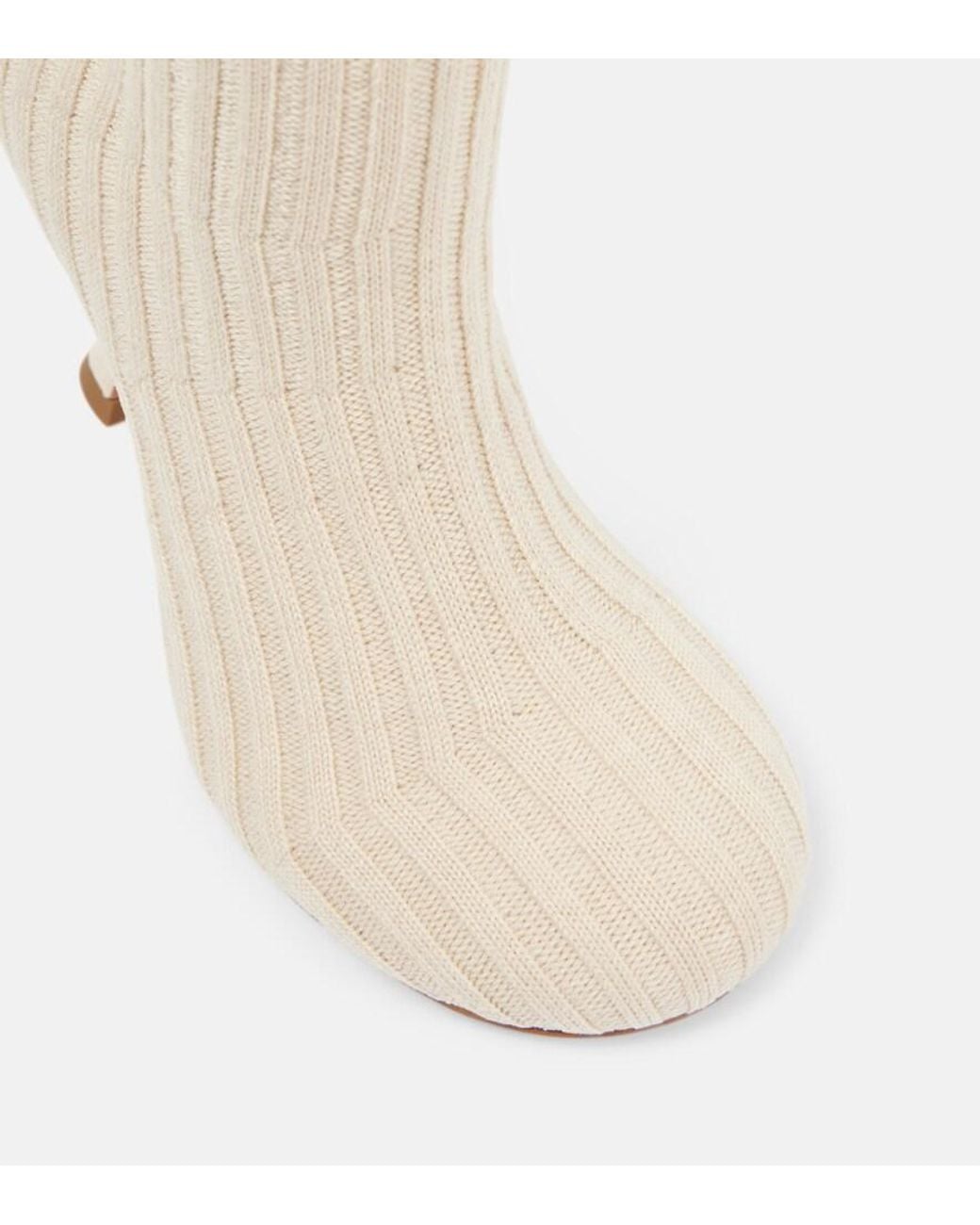 AMINA MUADDI White Veneda 95 Knee-High Sock Boots