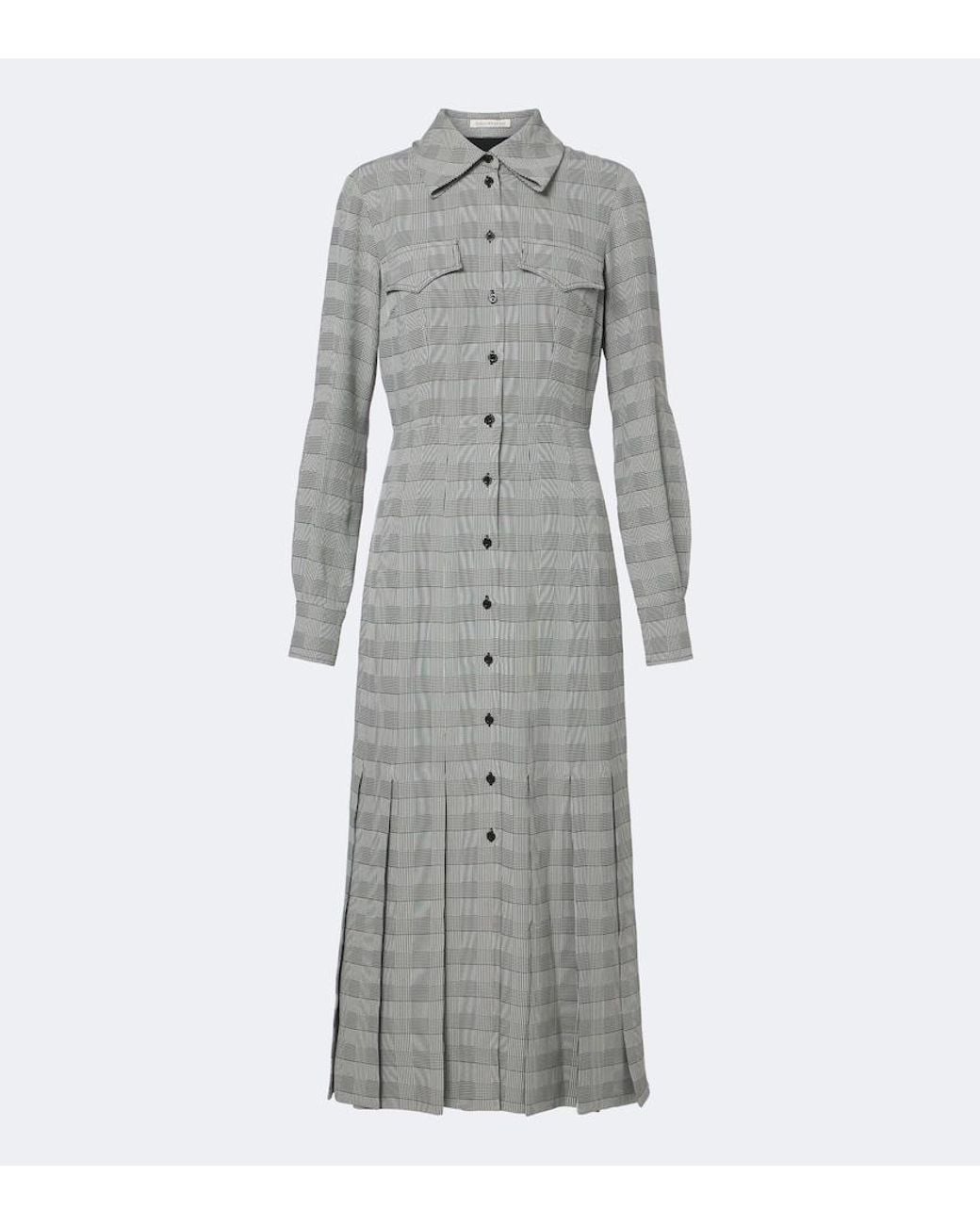Emilia Wickstead Gray Caliste Checked Shirtdress