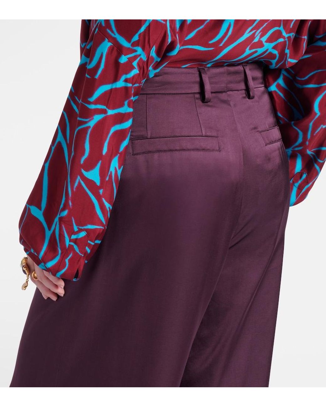 Dries Van Noten Purple Wide-Leg Pants