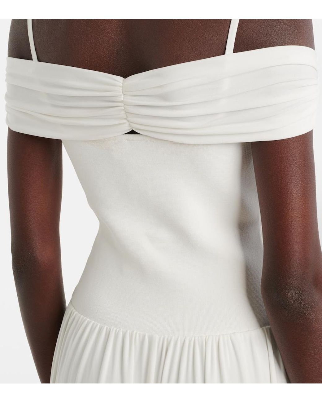 Jonathan Simkhai White Amarantha Draped Jersey Maxi Dress