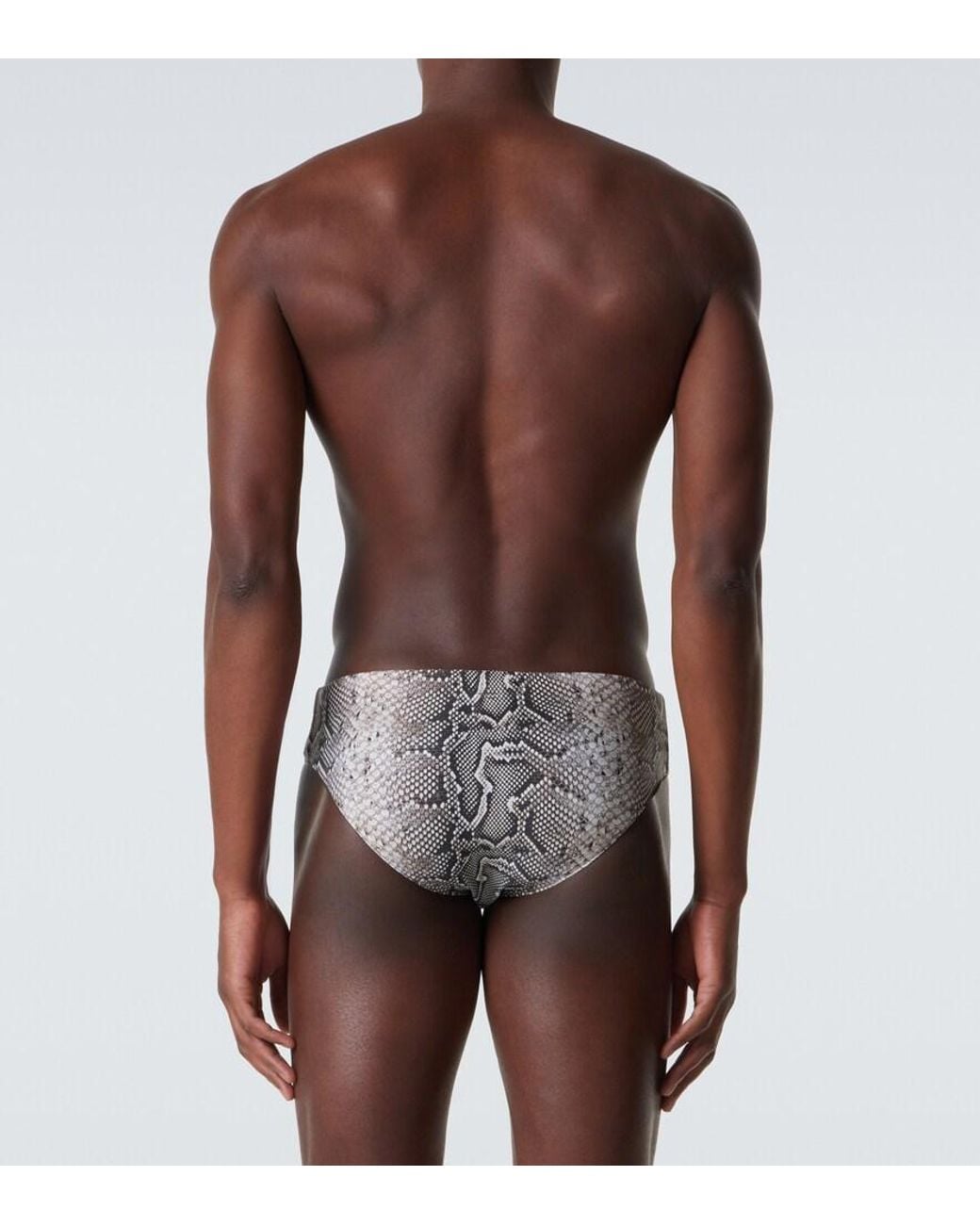 Tom Ford White Snake-Print Swim Briefs for men