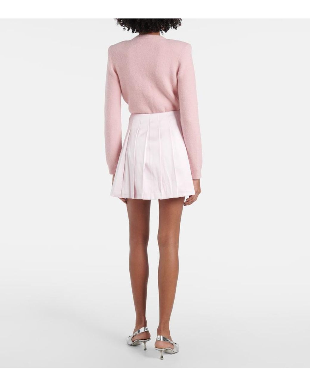 Self-Portrait Pink Pleated Miniskirt