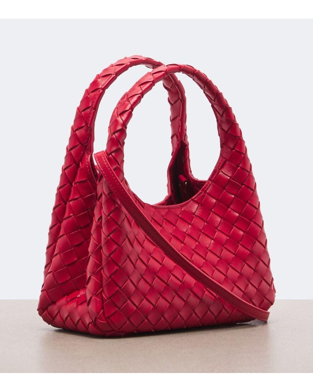 Bottega Veneta Red Baby Campana Leather Top-Handle Bag