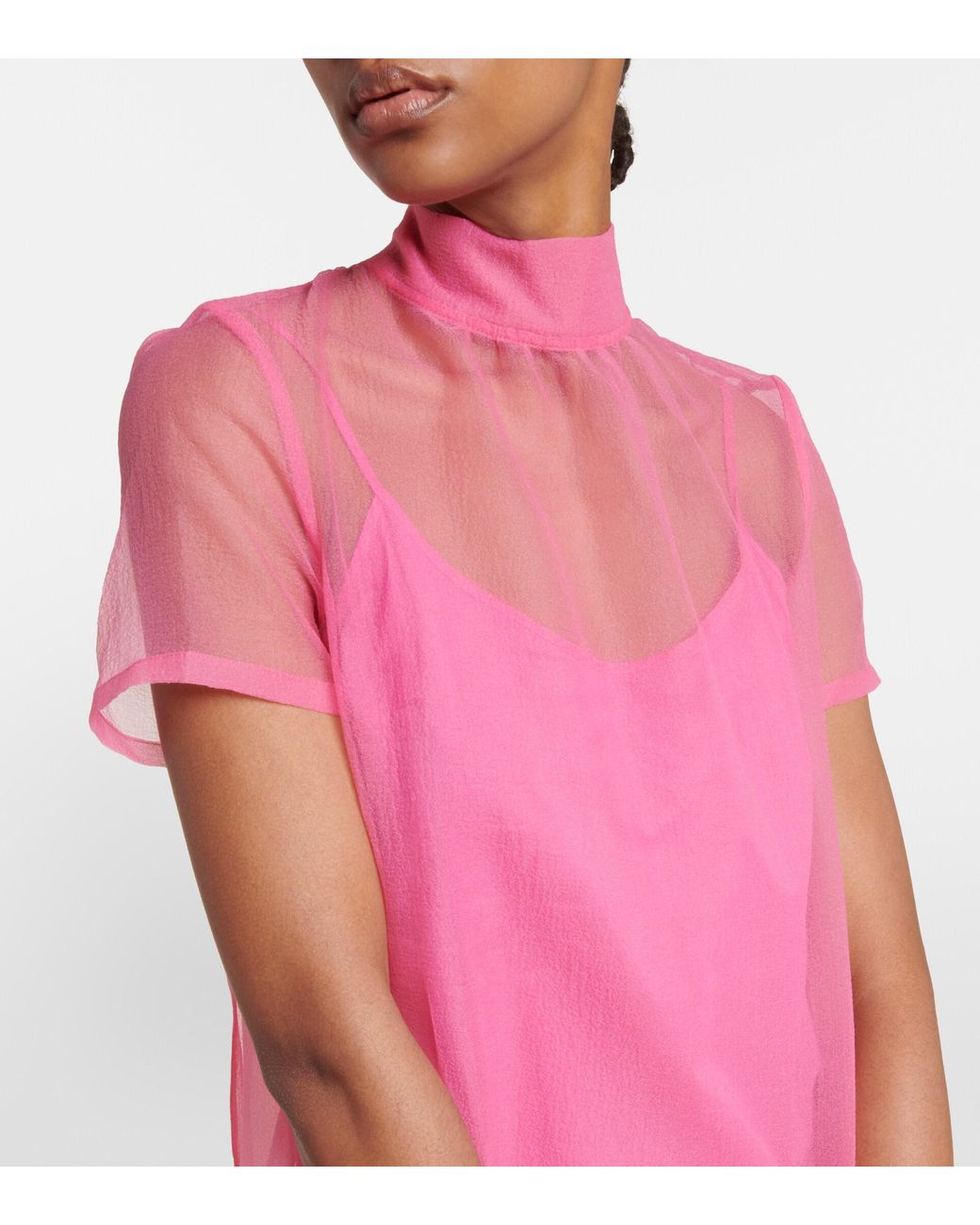 STAUD Calluna Organza Gown in Pink | Lyst