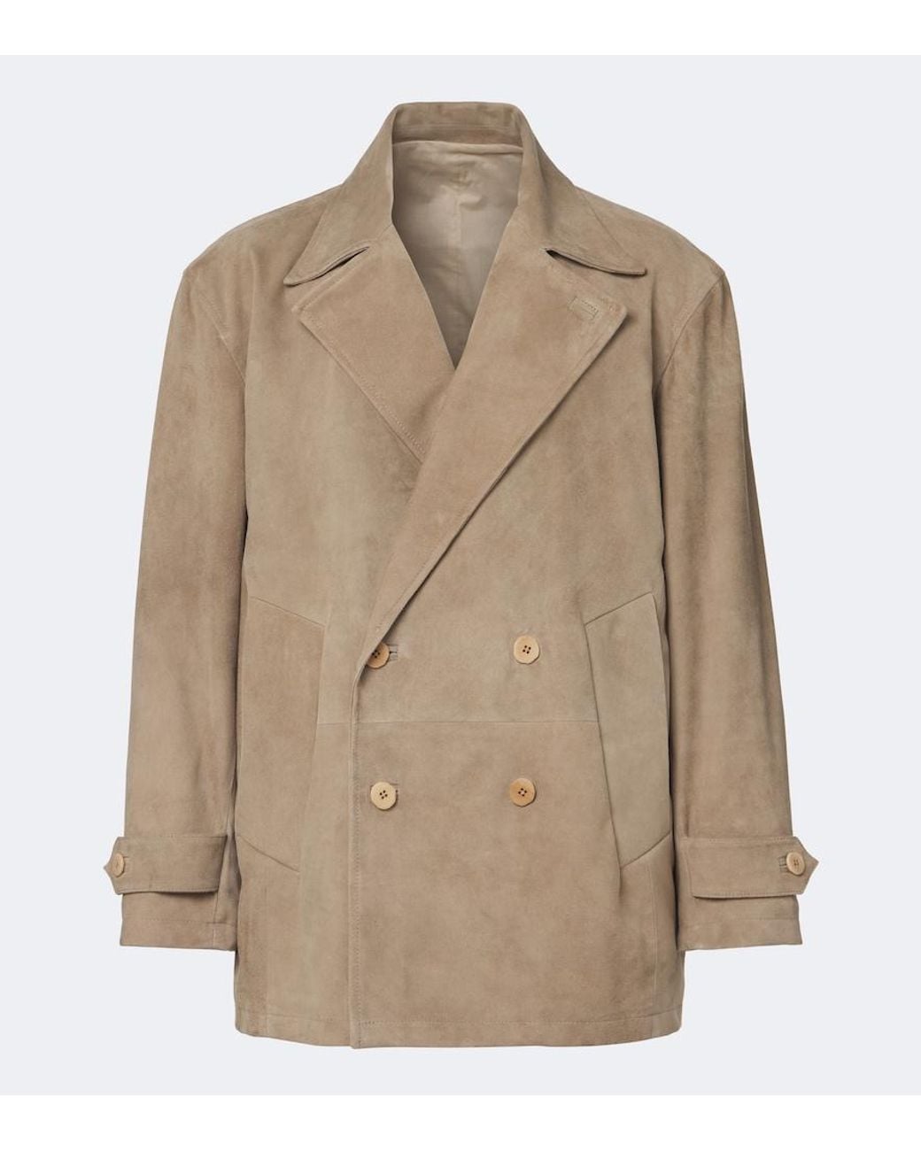 STÒFFA Natural Double-Breasted Suede Jacket for men
