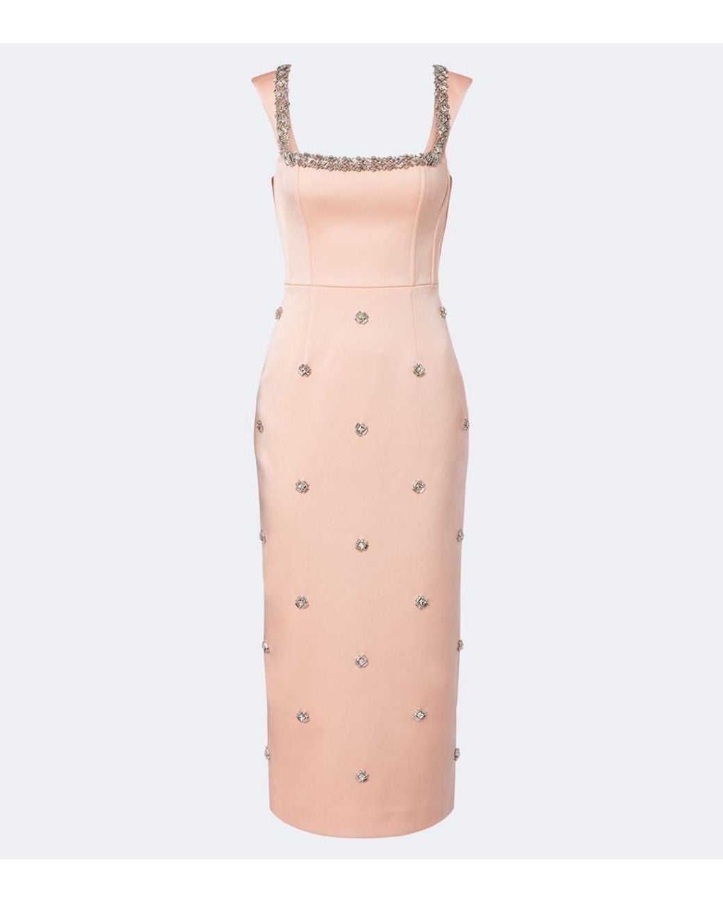 Rebecca Vallance Pink Ayla Embellished Satin Cocktail Dress