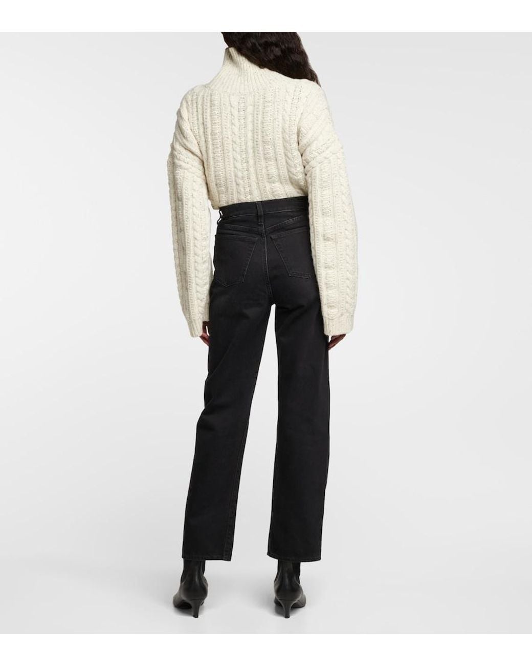 Totême  Black High-Rise Straight Jeans