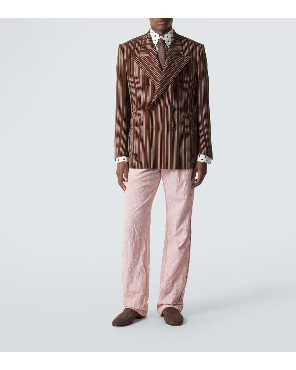 Dolce & Gabbana Brown Striped Blazer for men