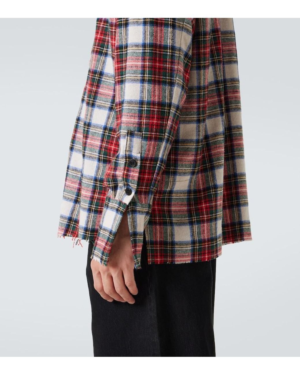Greg Lauren Red Plaid Cotton Shirt for men