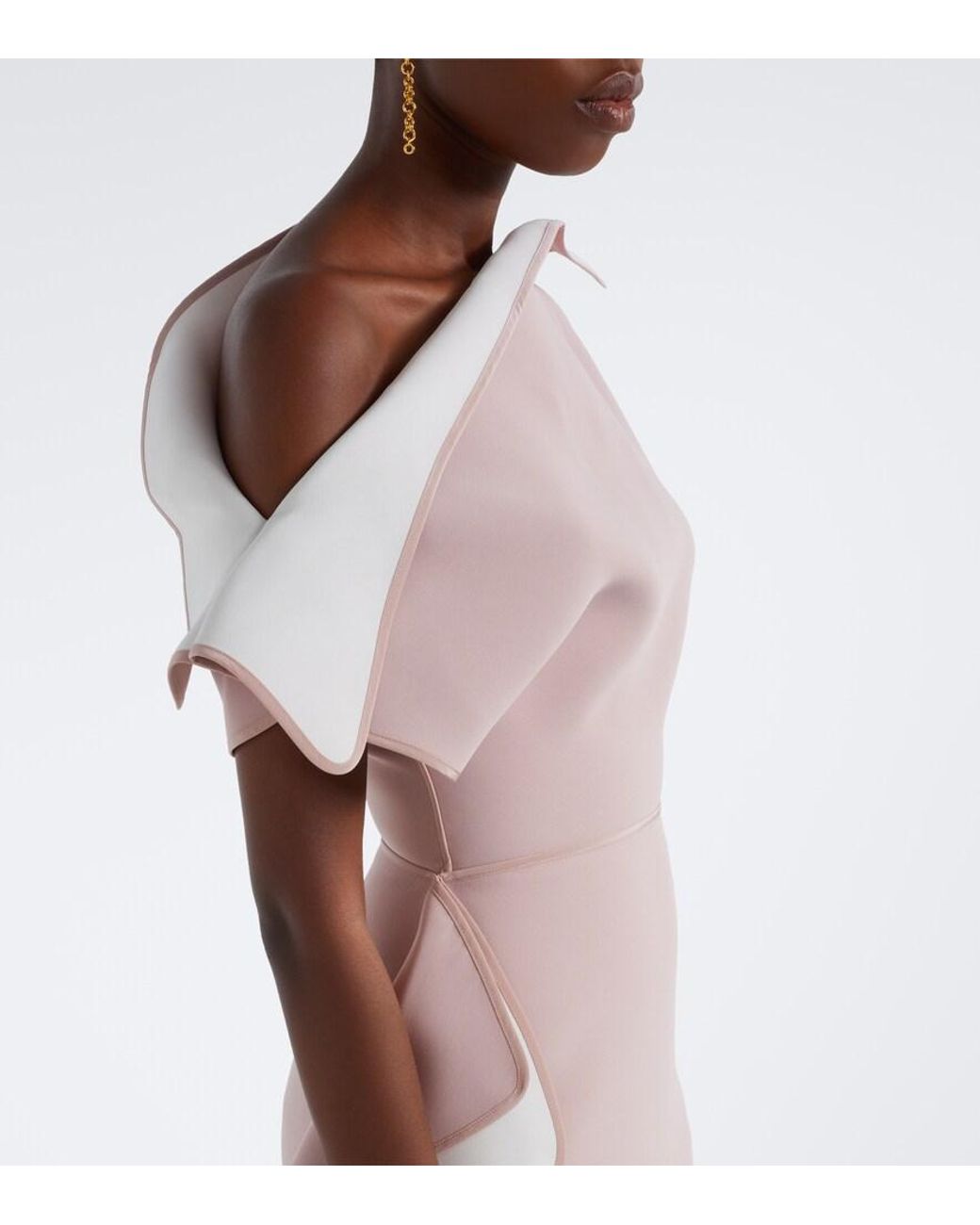 Maticevski Pink Invoke Draped Asymmetric Midi Dress