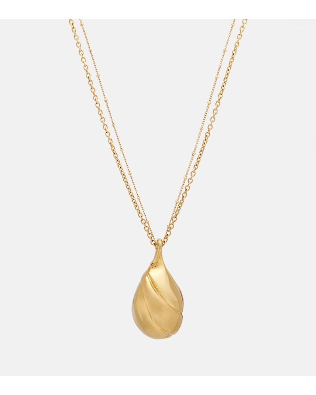 Chloé Metallic Mirror Pendant Necklace