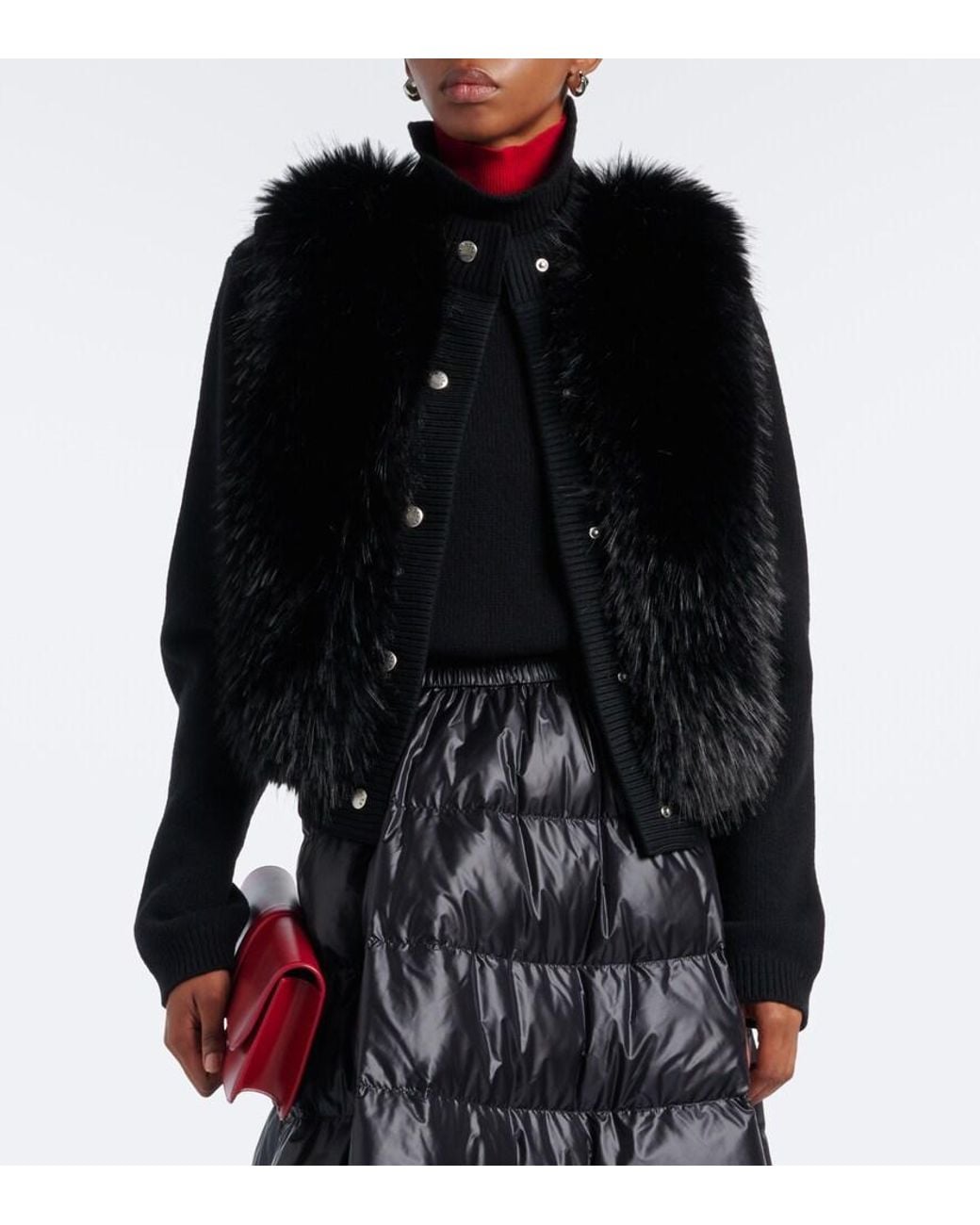 Moncler Black Down-Paneled Vest