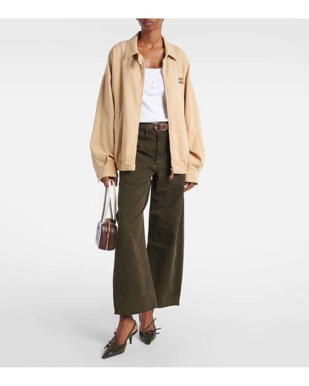 Citizens of Humanity Brown Ayla Cargo High-Rise Wide-Leg Jeans