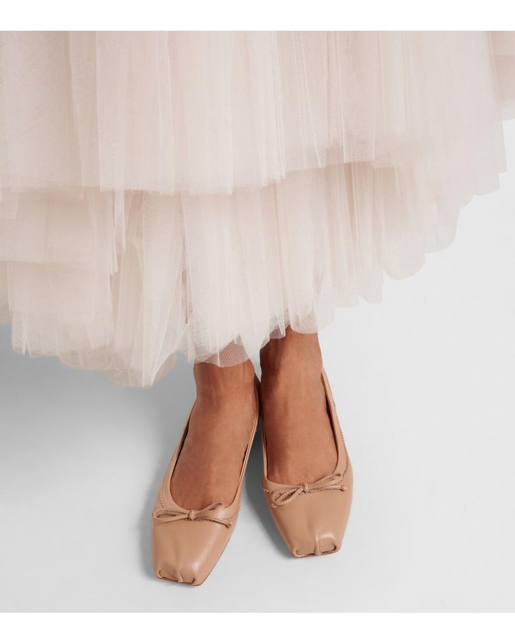 Christian Louboutin Brown Mamadrague Bow-Embellished Leather Flats