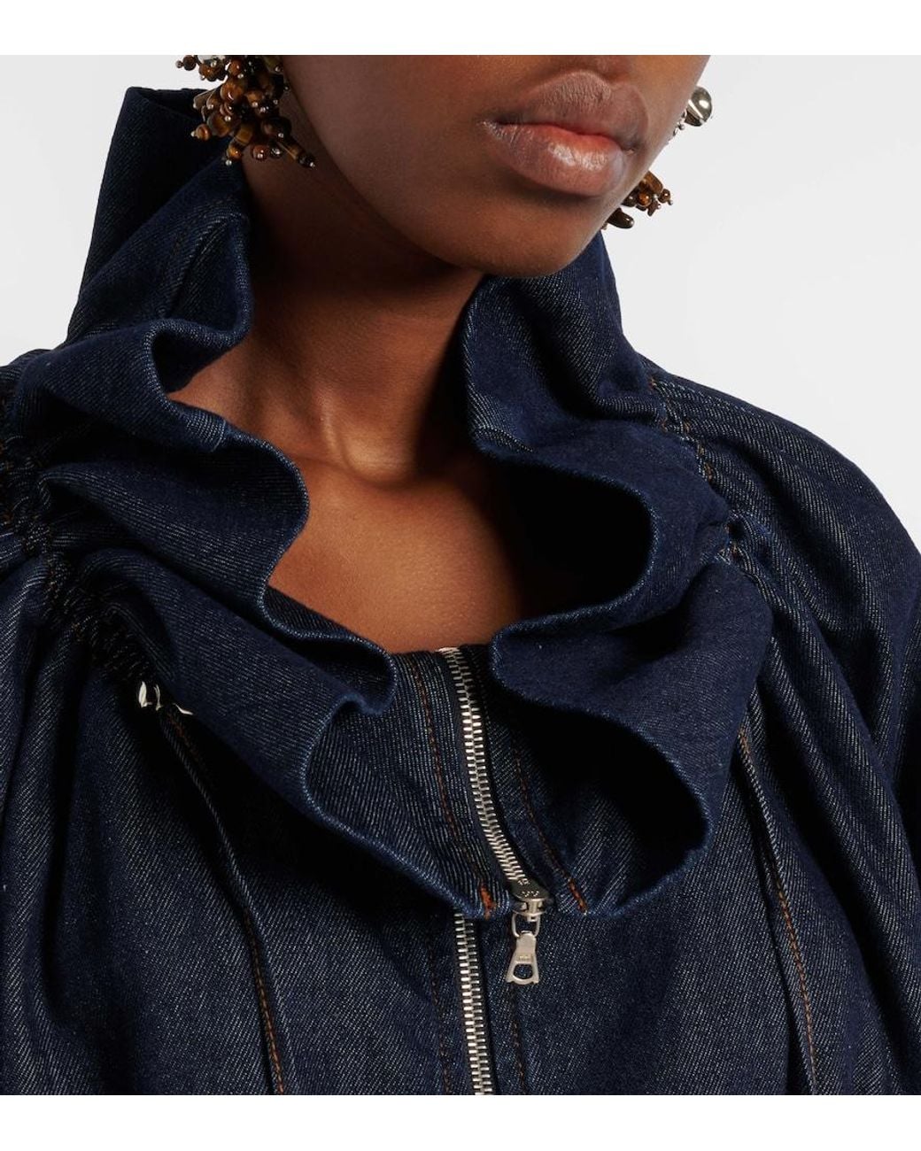 Dries Van Noten Blue Denim Bomber Jacket