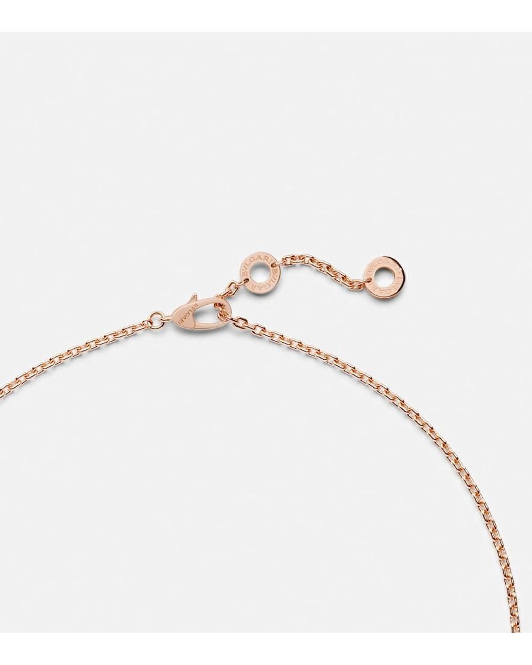 BVLGARI Metallic Serpenti Viper 18Kt Rose Pendant Necklace With Diamonds
