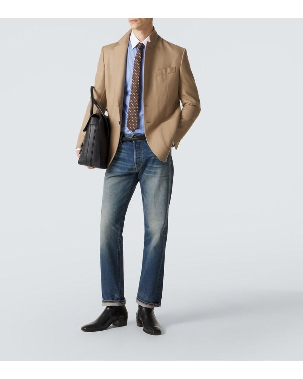 Tom Ford Blue Faded Straight Jeans for men