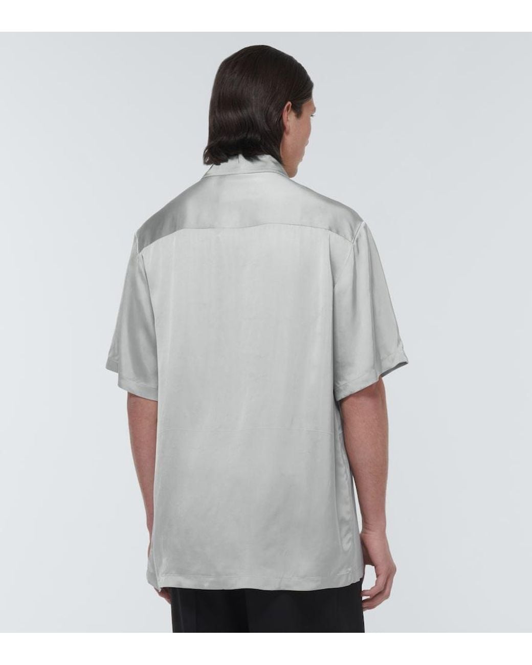 Jil Sander White Shirt 36 Satin Bowling Shirt for men