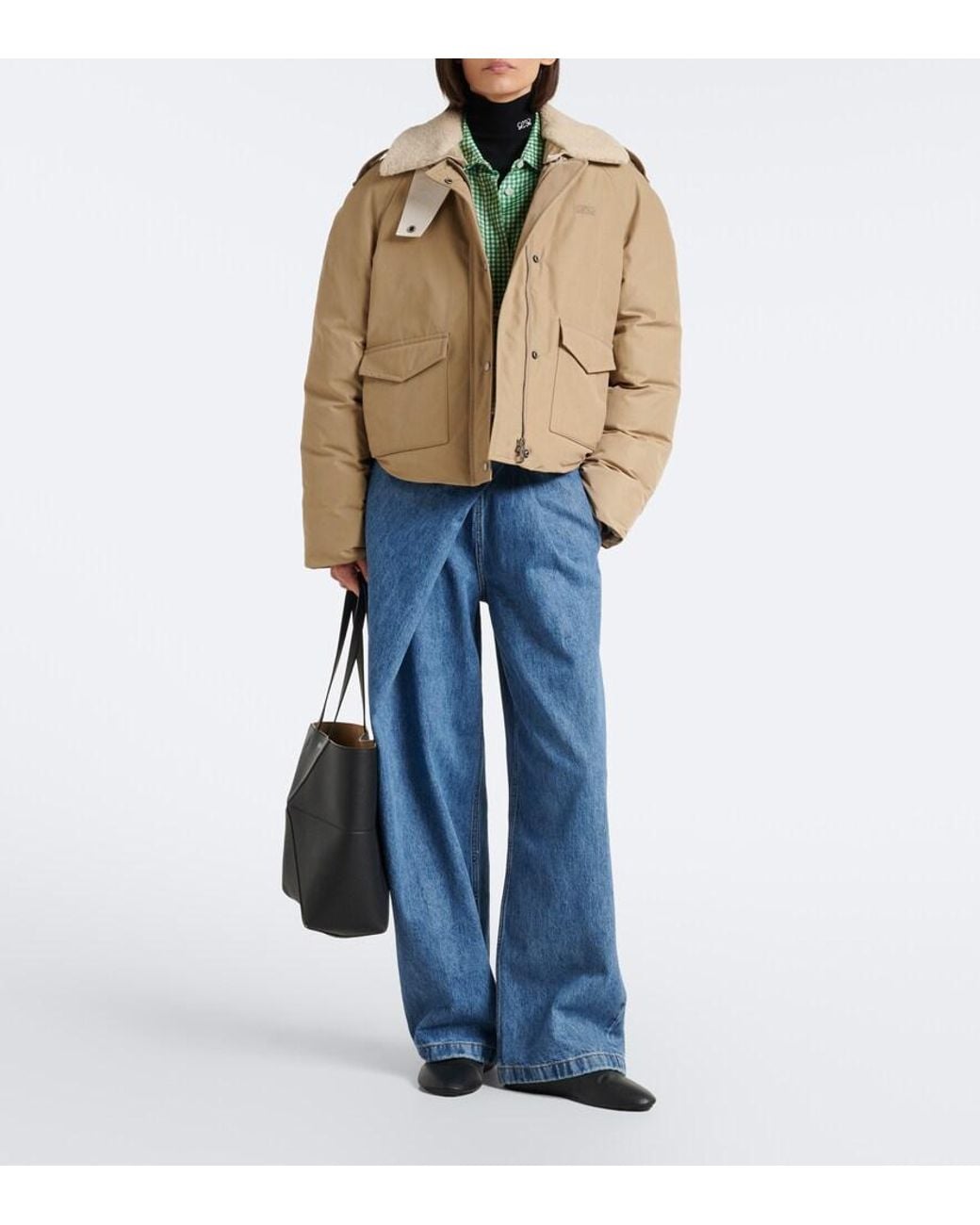Loewe Natural Padded Shearling-Trimmed Cotton-Blend Jacket