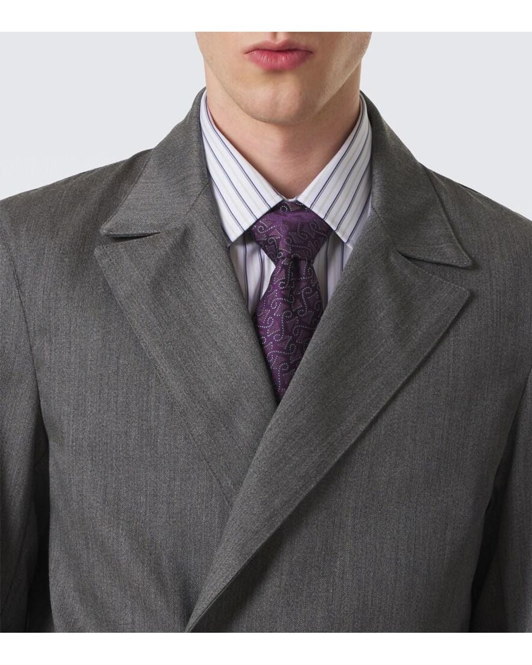 Charvet Purple Silk Jacquard Tie for men