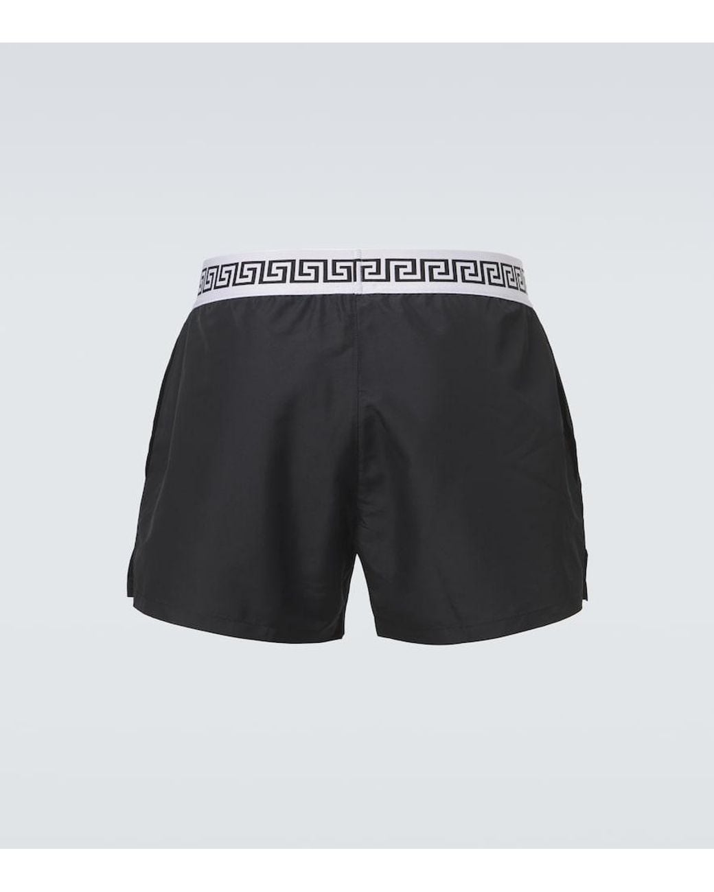 Versace Black Greca Swim Trunks for men