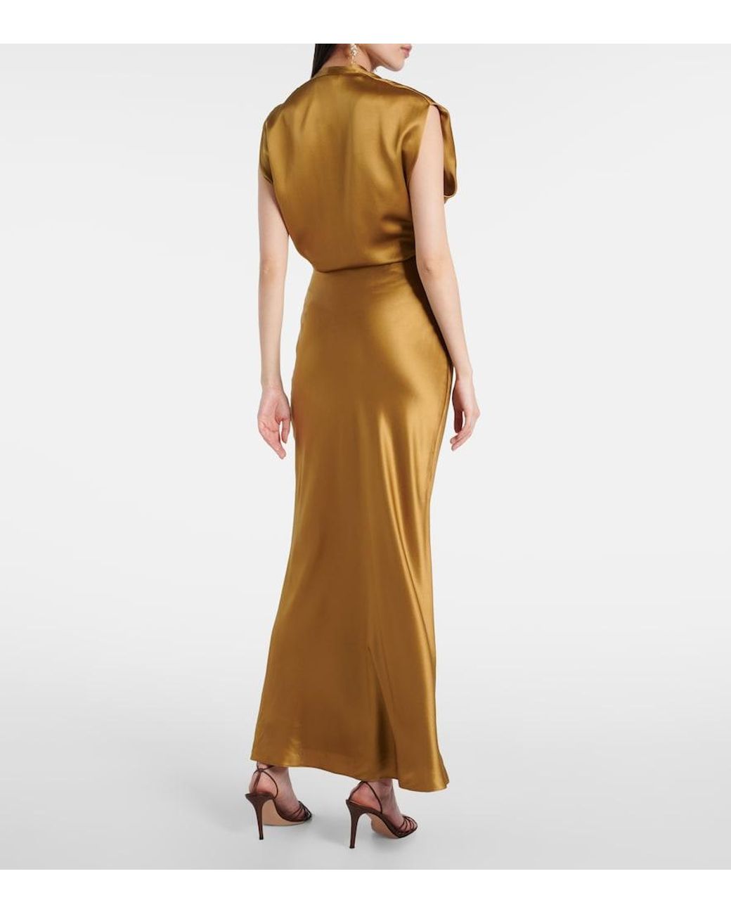 The Sei Metallic Silk Charmeuse Maxi Skirt