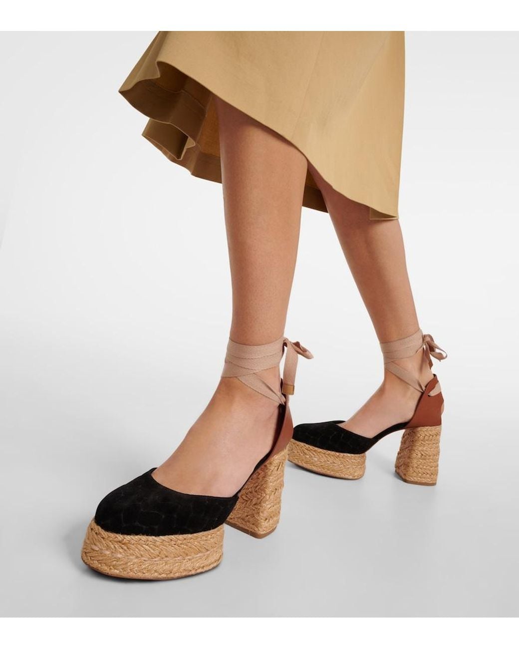 Christian Louboutin Brown Brigissima 70 Espadrille Sandals