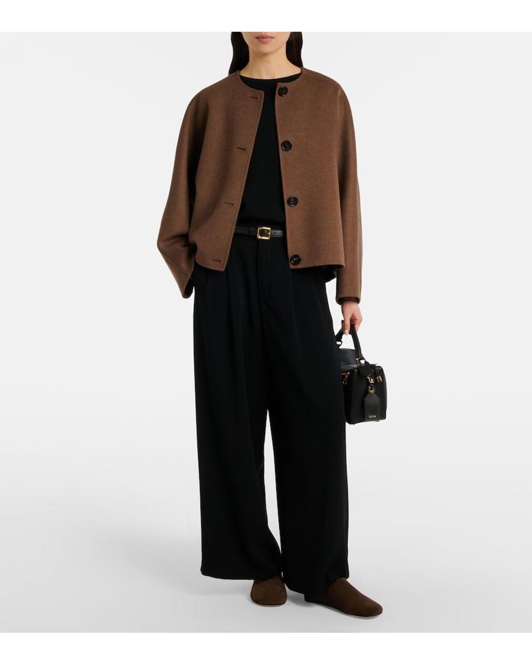 Max Mara Blue Donata Satin Wide-Leg Pants