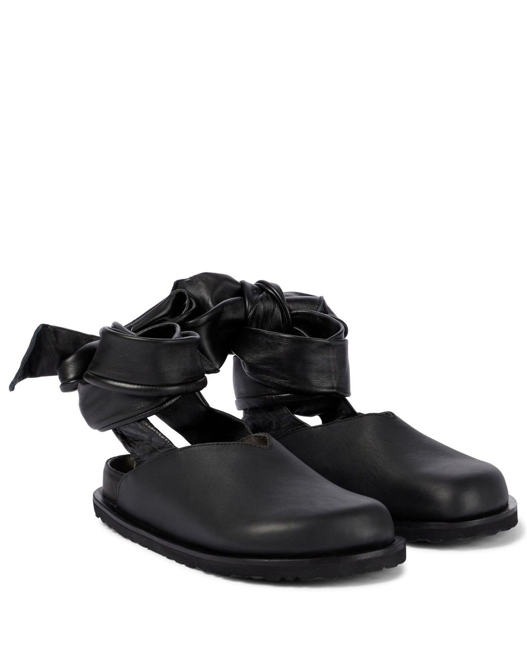 Jil Sander X Birkenstock Velan Leather Slippers in Black | Lyst
