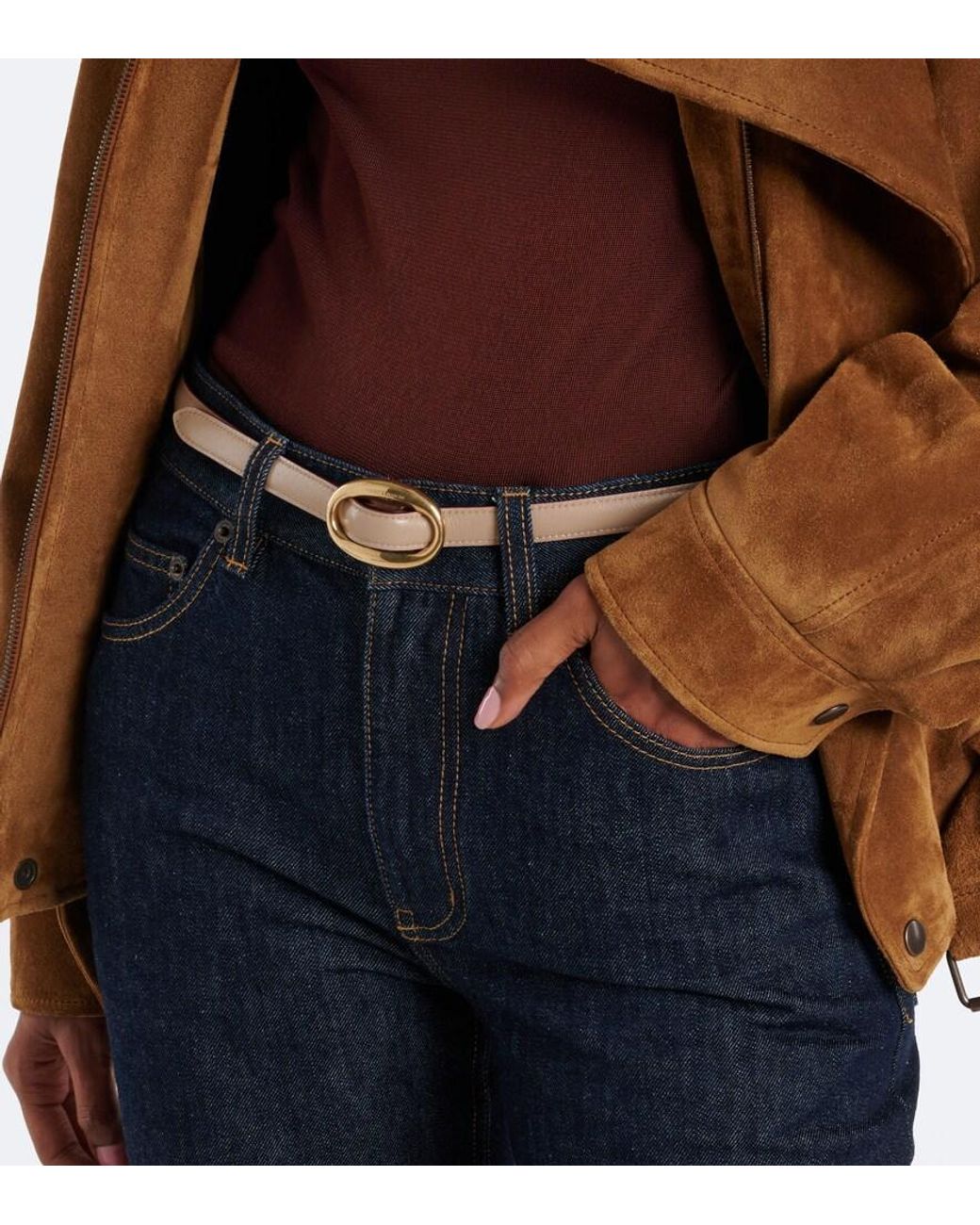 Saint Laurent Brown Leather Belt