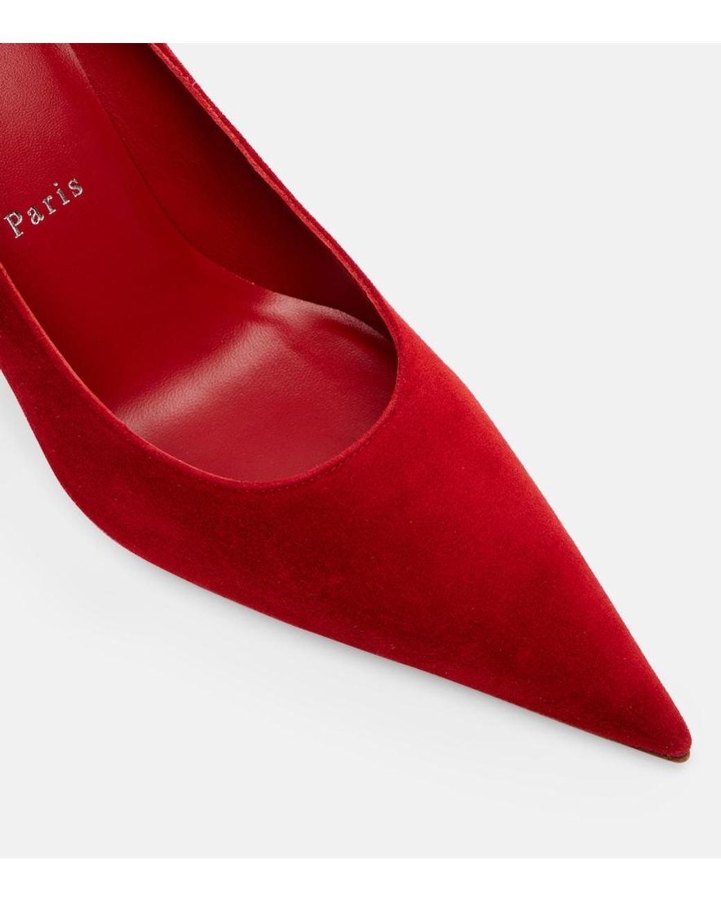 Christian Louboutin Red Kate Max 85 Suede Pumps