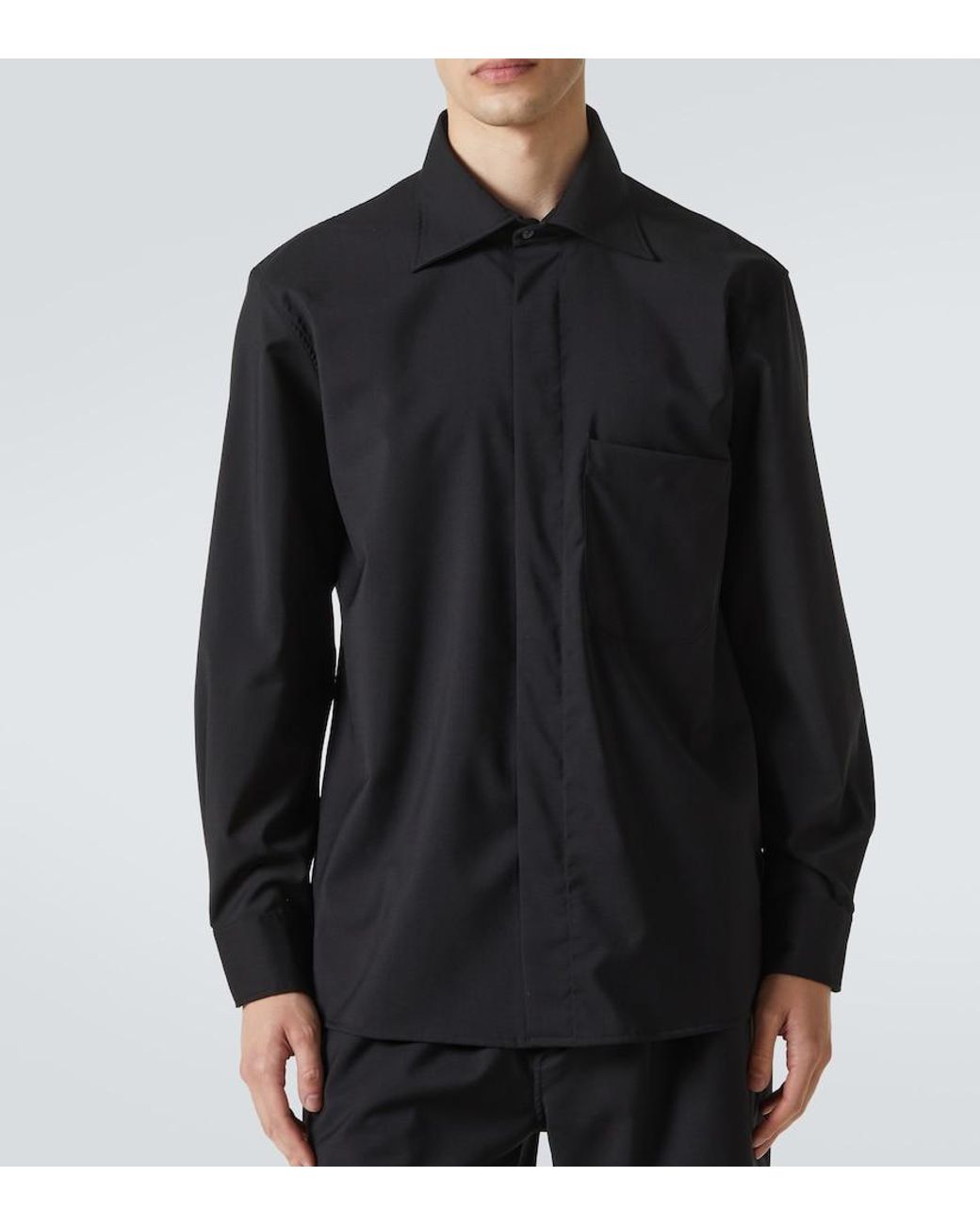 Saman Amel Hemdjacke Aus Wolle in Black für Herren