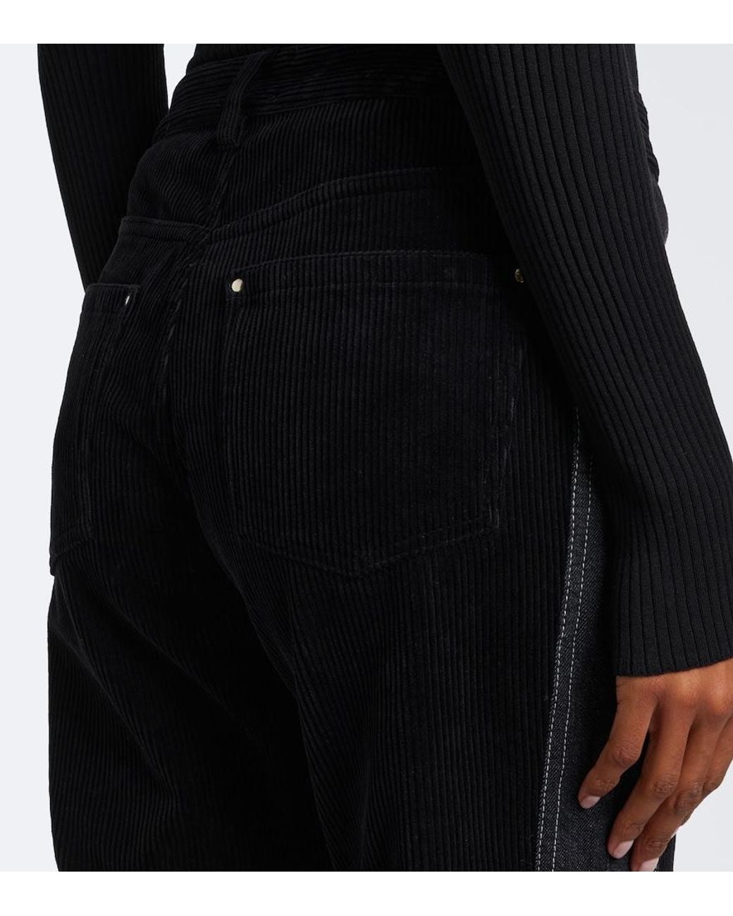 Isabel Marant Black Revene Cotton And Linen Straight Pants