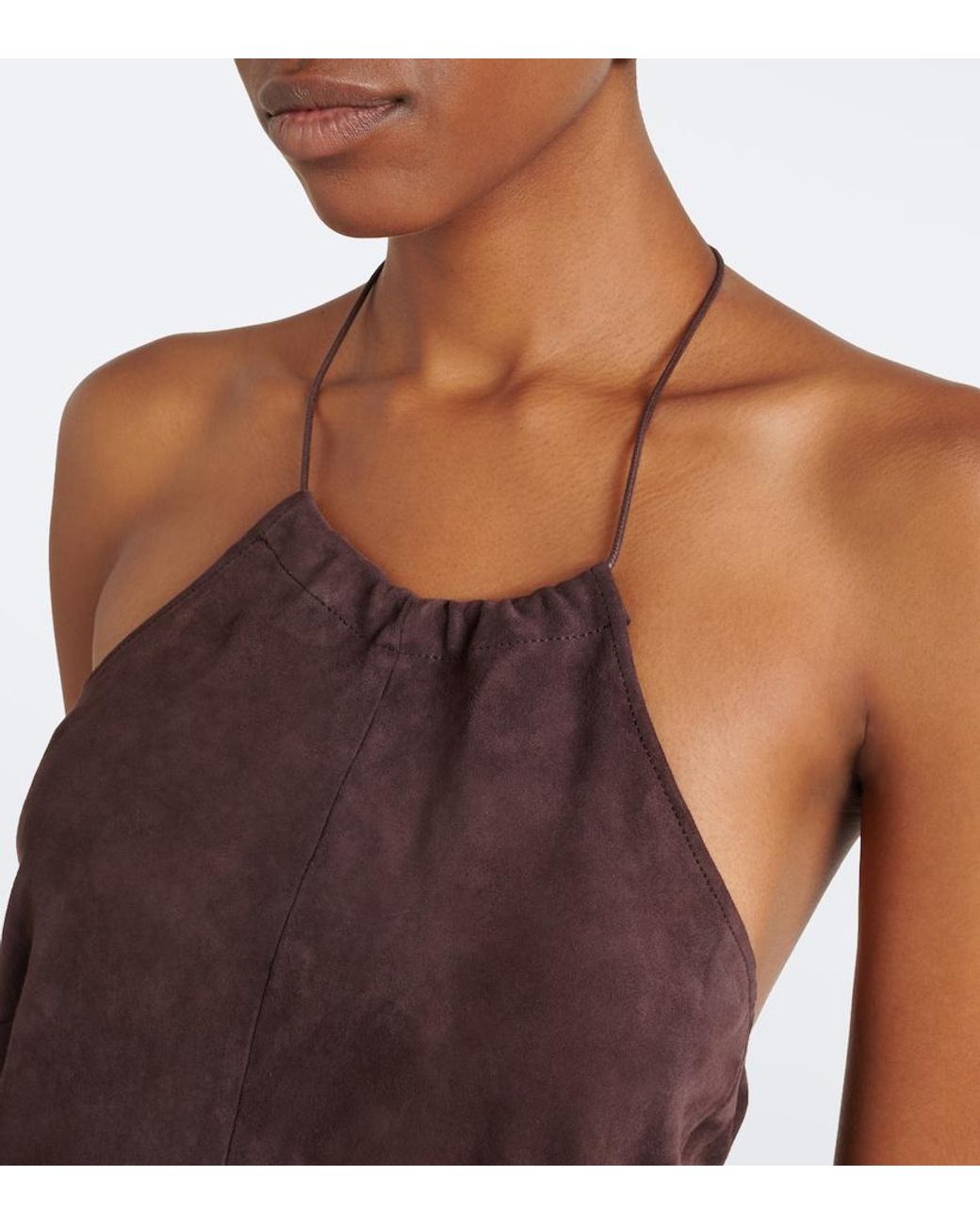 Stouls Red Rosie Halterneck Suede Top