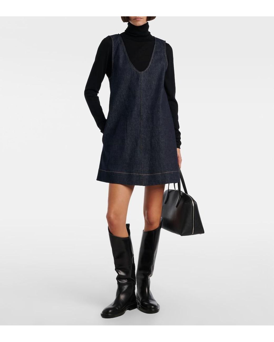 FRAME Blue Denim Minidress