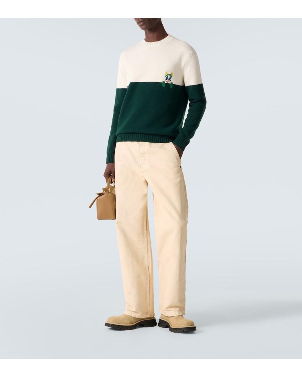Loewe Natural Cotton Straight Pants for men