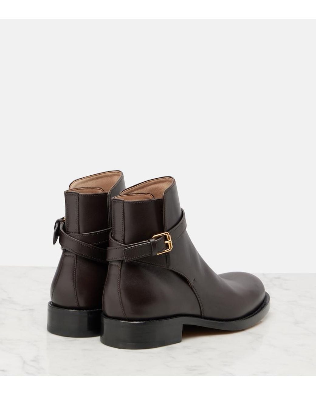 The Row Black Nobilis Leather Ankle Boots