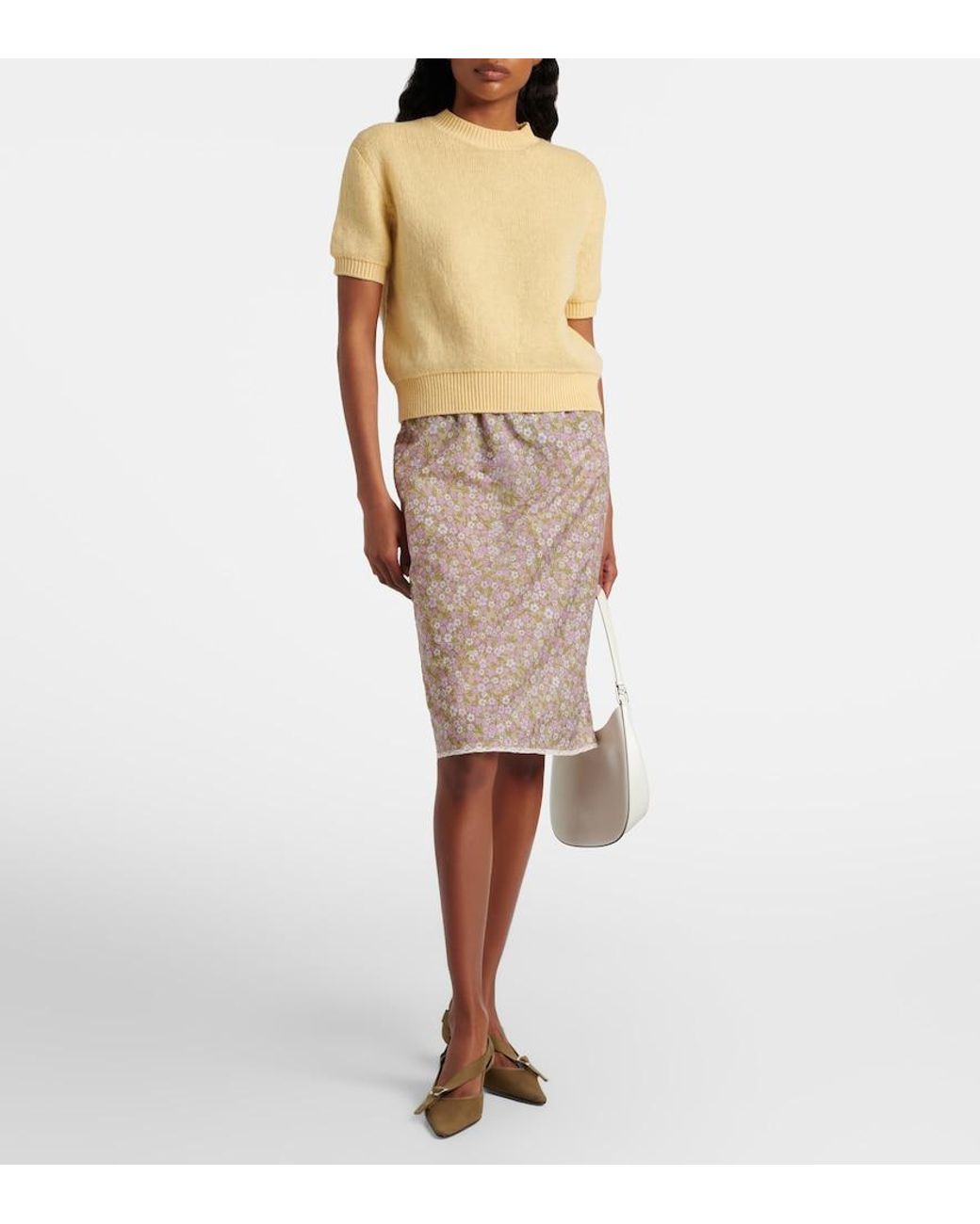 Prada Natural Pullover Aus Einem Kaschmirgemisch