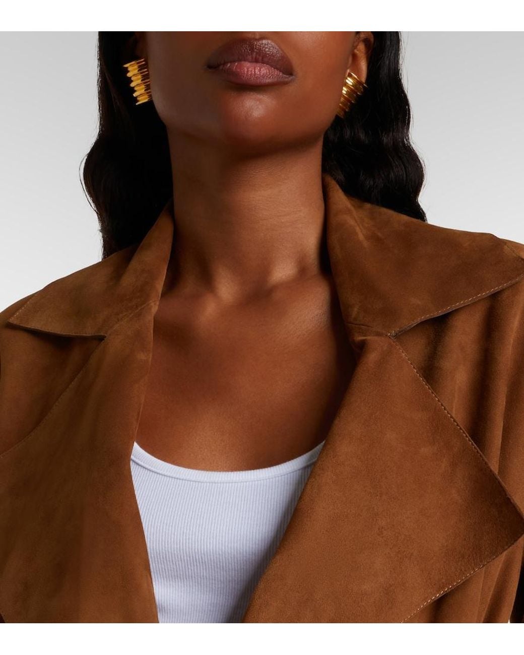 Nour Hammour Brown Kerry Suede Coat