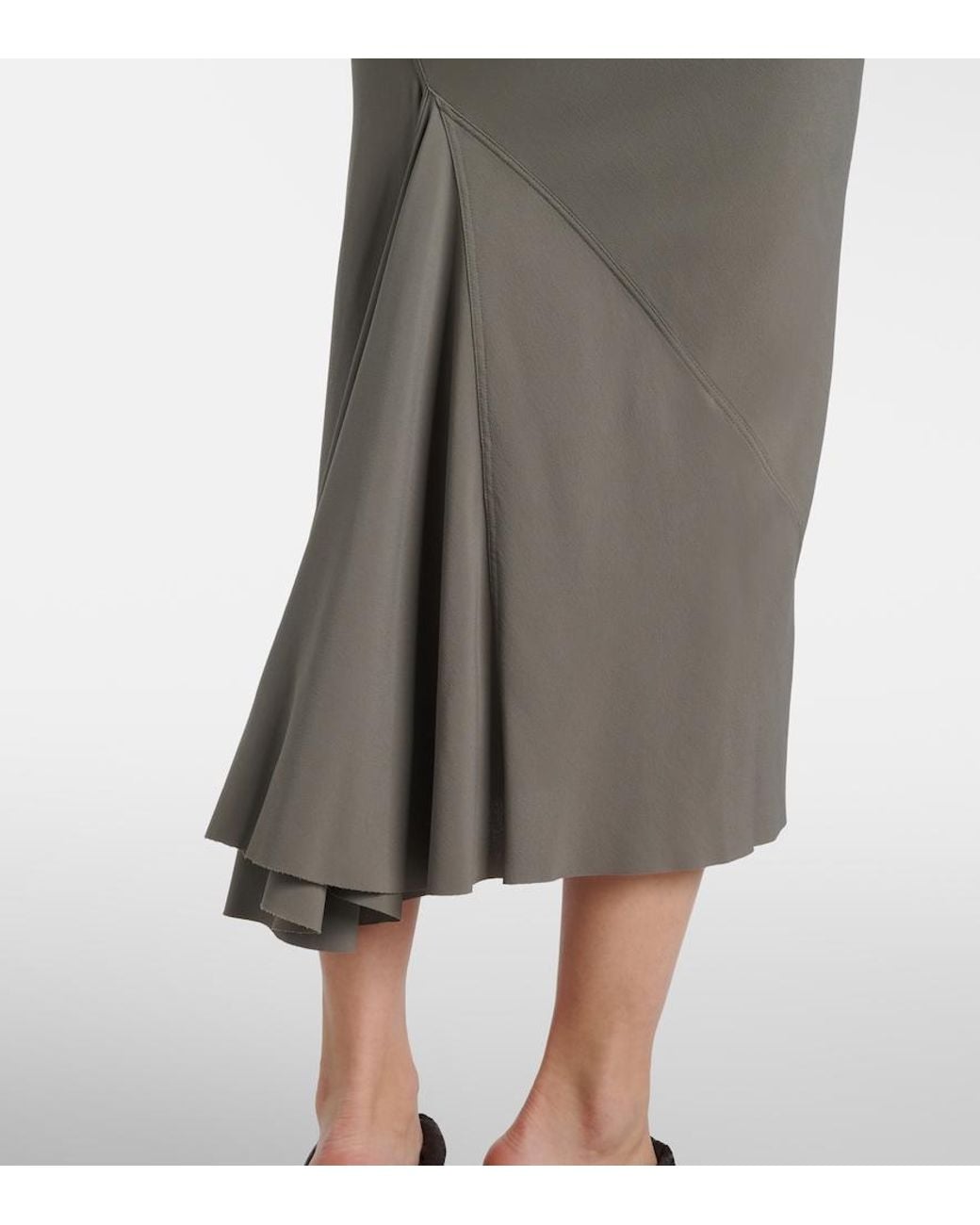Rick Owens Gray Seb Draped Midi Dress